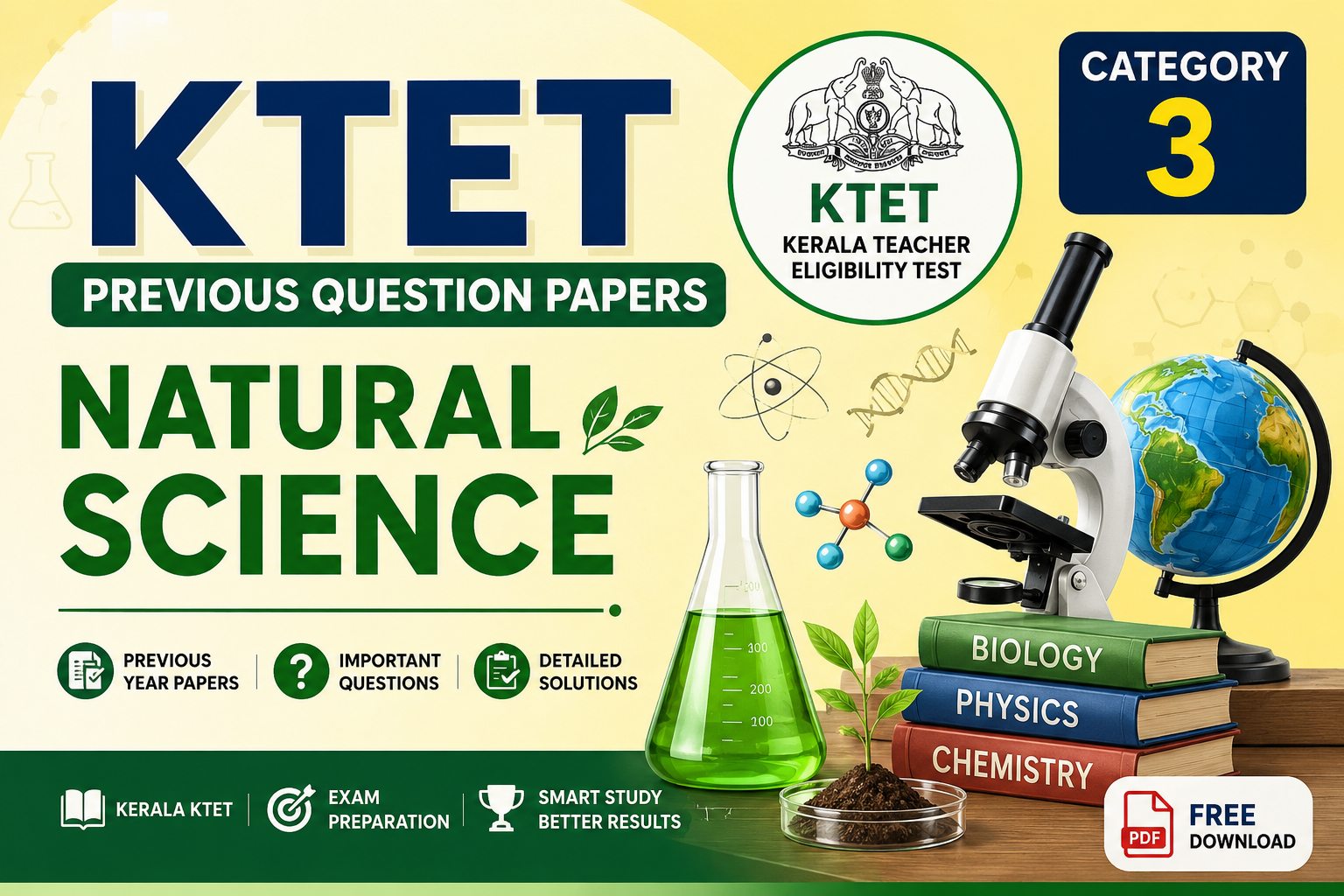 ktet previous question papers category 3 natural science​